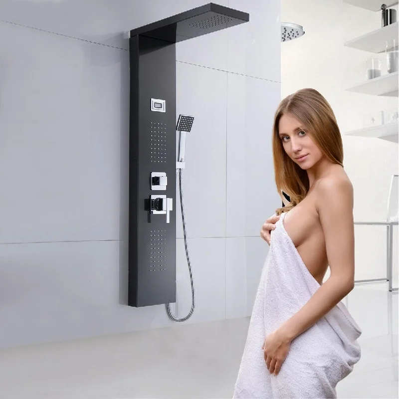 Wall-Mounted Shower Head Stainless Steel Shower Panel Set