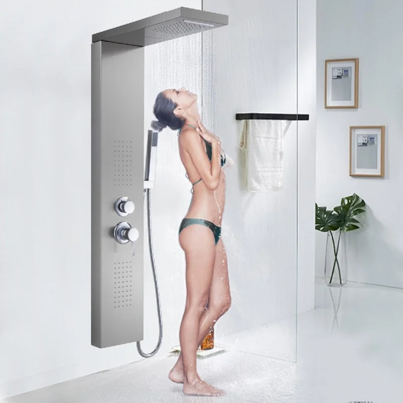 Wall-Mounted Shower Head Stainless Steel Shower Panel Set