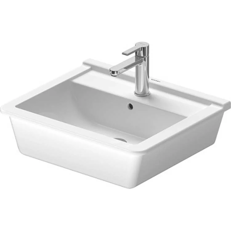 Lavatory Sink Starck 3 Drop-In with Overflow 18-1/4 x 22 Inch Rectangle White 1 Hole