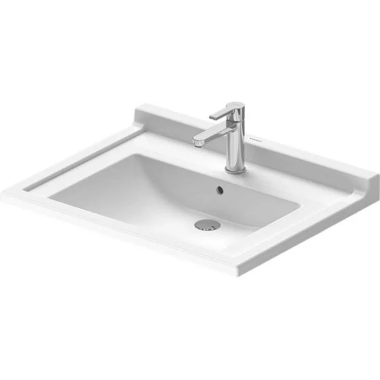 Lavatory Sink Starck 3 Wall Mount with Overflow 21-1/2 x 27-1/2 Inch Rectangle White 1 Hole