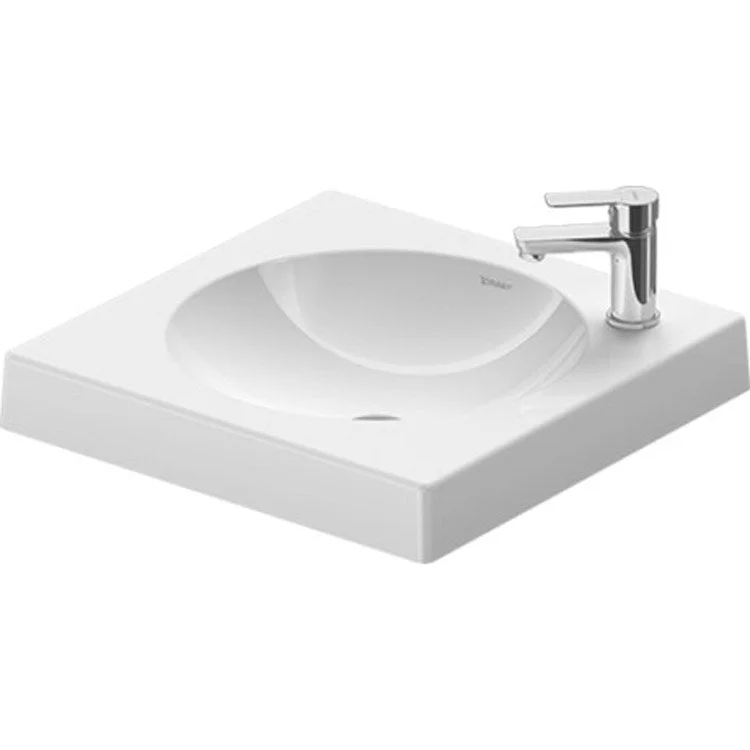 Lavatory Sink Architec Above Counter Less Overflow 19-5/8 x 19-5/8 Inch Round White