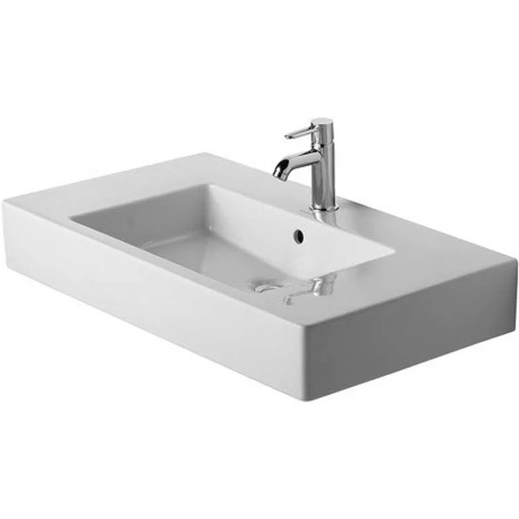 Lavatory Sink Vero Wall Mount with Overflow 19-1/4 x 33-1/2 Inch 7-7/8 Inch Spread Rectangle 3 Hole