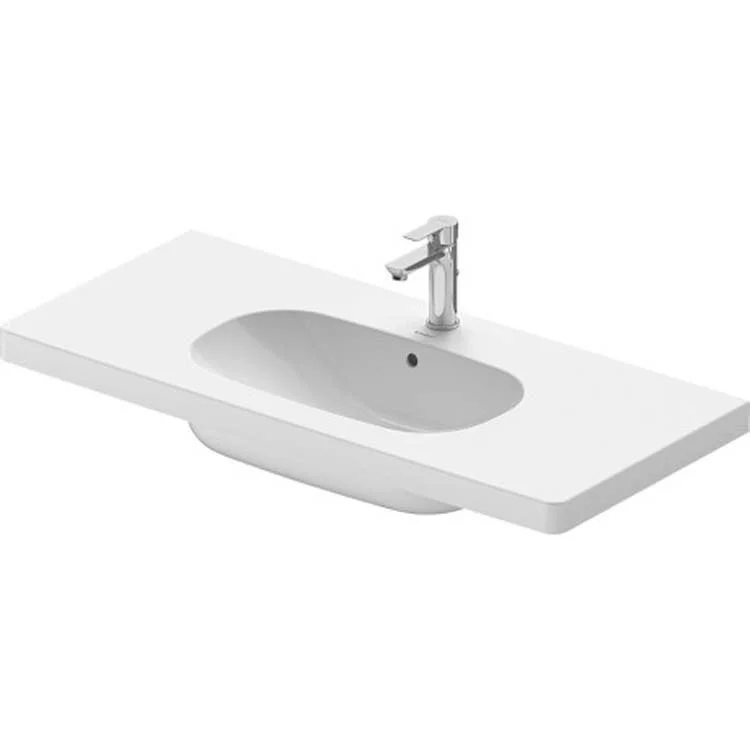 Lavatory Sink D-Code Wall Mount with Overflow 41-3/8 x 18-7/8 Inch Rectangle White 1 Hole