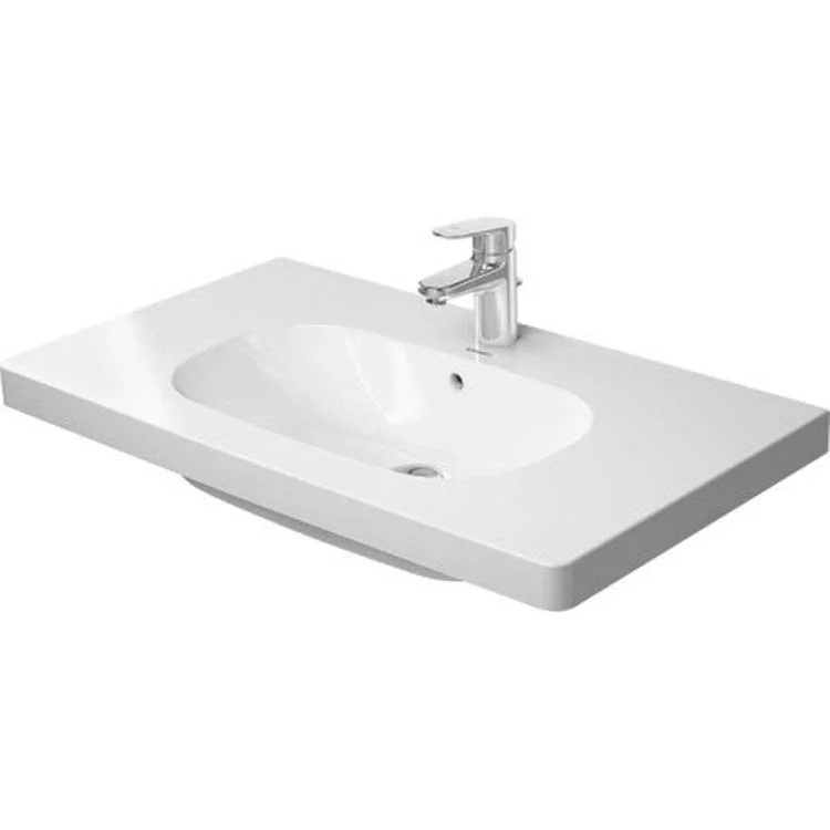 Lavatory Sink D-Code Wall Mount with Overflow 33-1/2 x 18-7/8 Inch Rectangle White 1 Hole