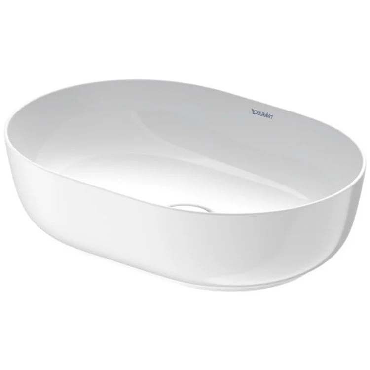 Lavatory Sink Luv Ground Less Overflow 13-3/4 x 19-1/4 Inch Oval White/Gray Satin Matte