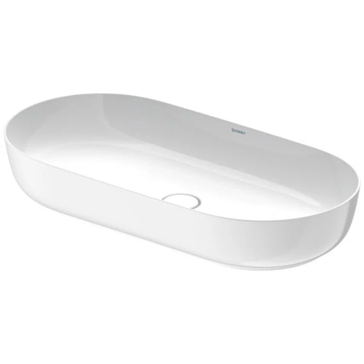 Lavatory Sink Luv Above Counter Less Overflow 31-1/2 x 15-3/4 Inch Oval White/White Satin Matte