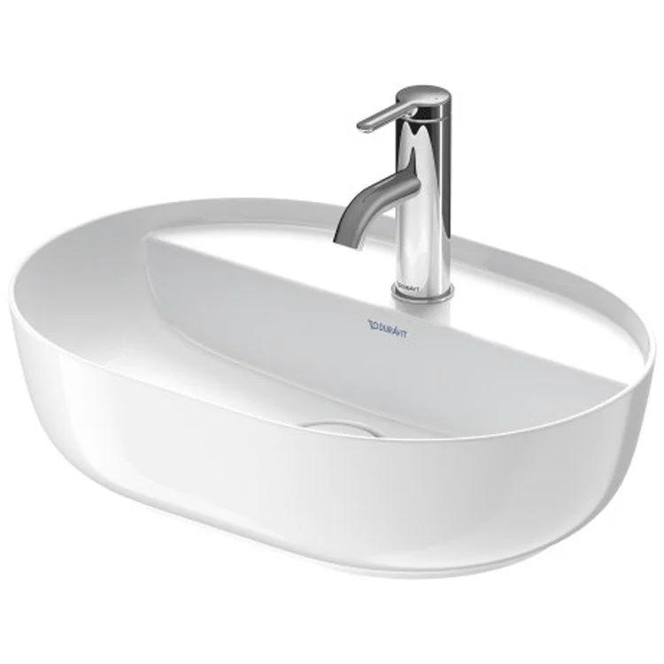 Lavatory Sink Luv Ground WonderGliss Less Overflow 19-5/8 x 13-3/4 Inch Oval White/Sand Satin Matte 1 Hole