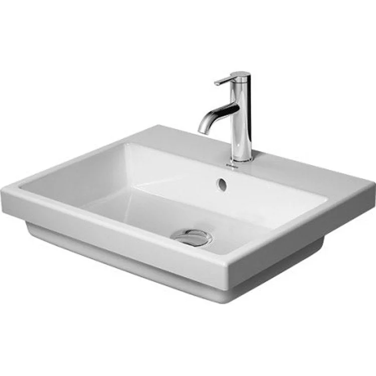 Lavatory Sink Vero Air Drop-In with Overflow & WonderGliss 21-5/8 x 17-7/8 Inch Rectangle White