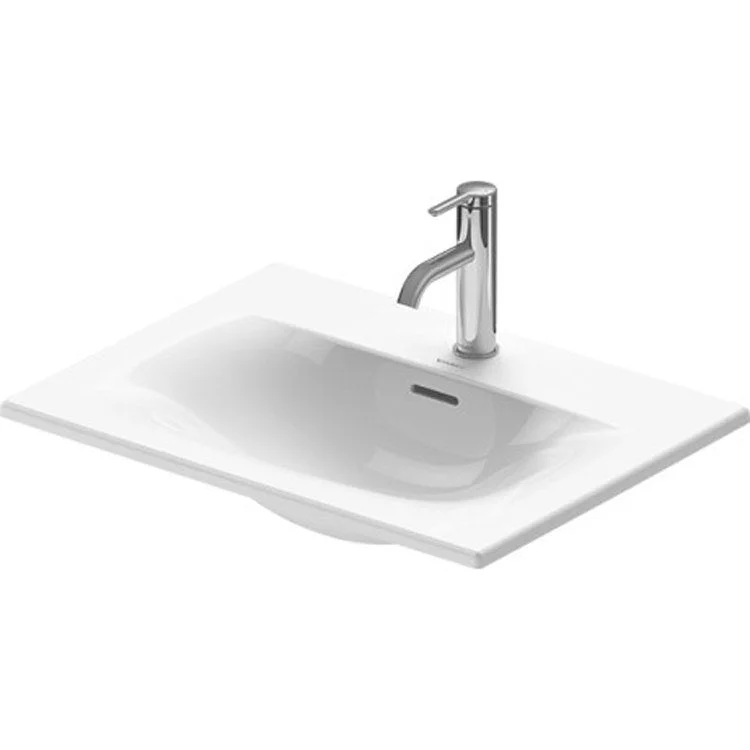 Lavatory Sink Viu Drop-In with Overflow & WonderGliss 17-3/4 x 23-5/8 Inch Rectangle White 1 Hole