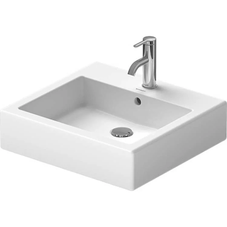 Lavatory Sink Vero Above Counter with Overflow & WonderGliss 19-5/8 x 18-1/2 Inch 7-7/8 Inch Spread Rectangle White