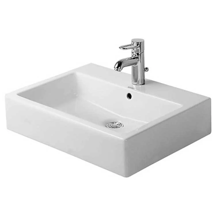 Lavatory Sink Vero Furniture Wall Mount with Overflow & WonderGliss Surface Treatment 23-5/8 x 18-1/4 Inch Rectangle White 1 Hole