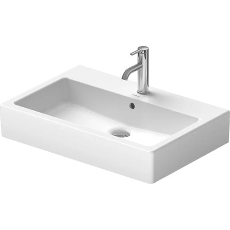 Lavatory Sink Vero Ground with Overflow 27-1/2 x 18-1/2 Inch 7-7/8 Inch Spread Rectangle White 3 Hole