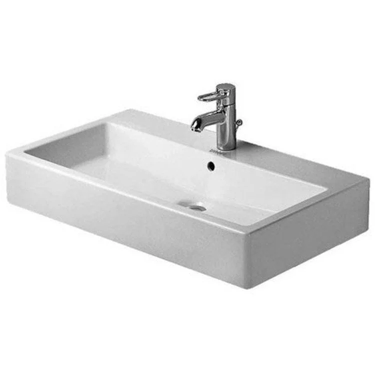 Lavatory Sink Vero Wall Mount with Overflow 18-1/2 x 31-1/2 Inch Rectangle White 1 Hole