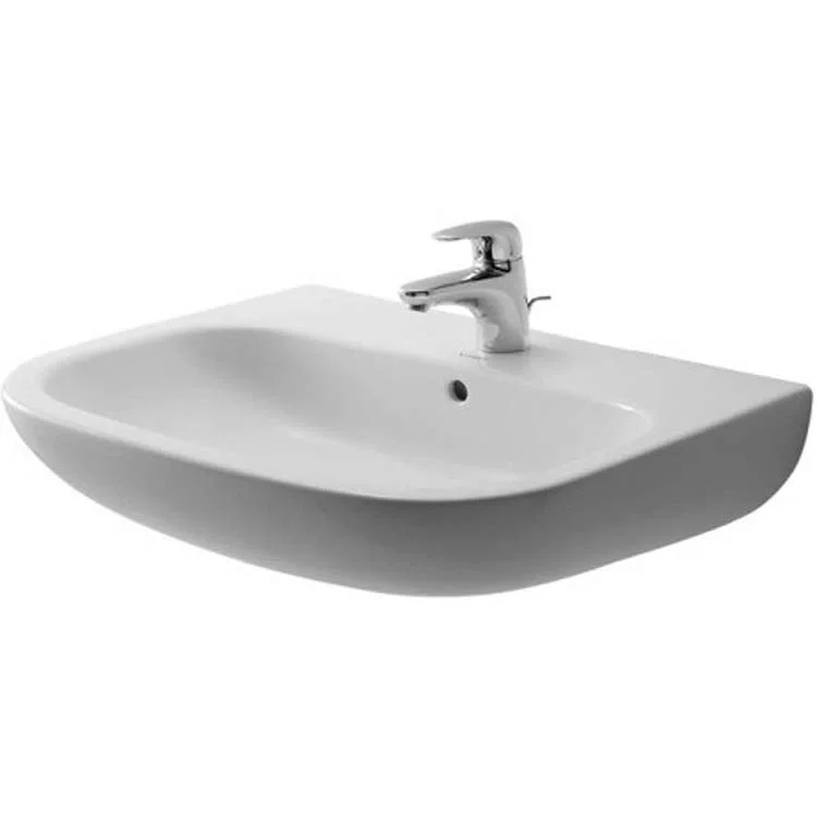 Lavatory Sink D-Code Wall Mount with Overflow 25-5/8 x 19-5/8 Inch Rectangle White 1 Hole