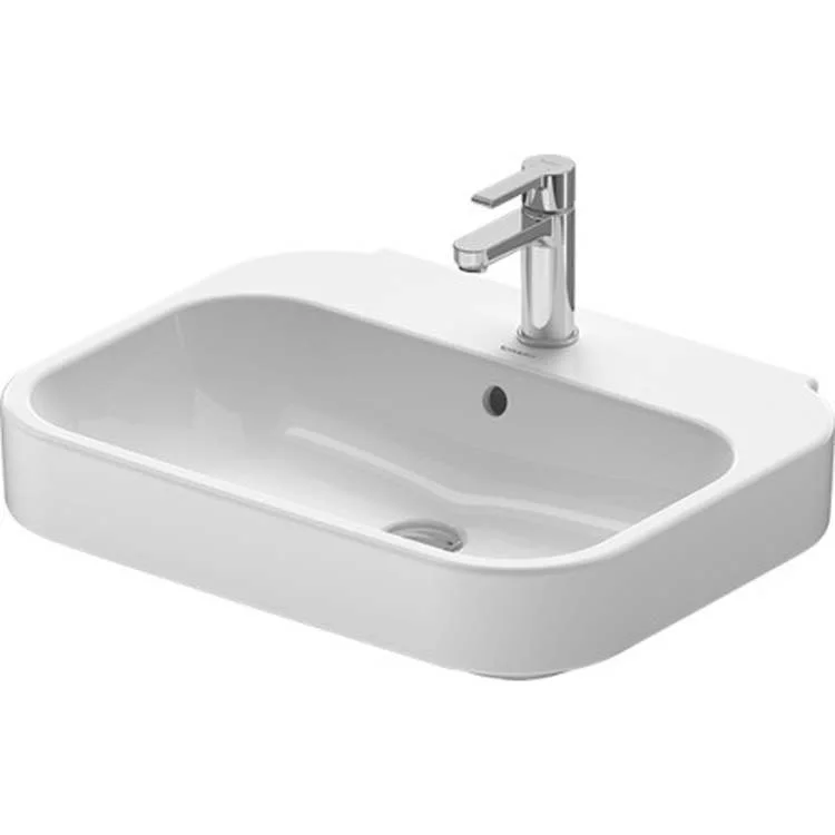 Lavatory Sink Happy D.2 Wall Mount with Overflow 18-3/4 x 23-5/8 Inch 7-7/8 Inch Spread Rectangle White 3 Hole