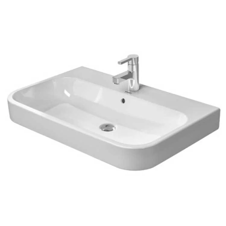 Lavatory Sink Happy D.2 Wall Mount with Overflow 19-7/8 x 25-5/8 Inch Rectangle White 1 Hole