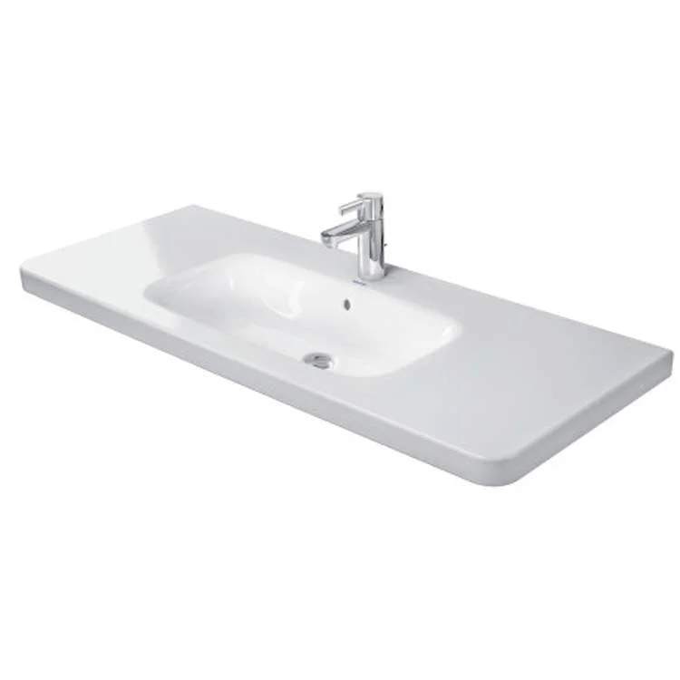 Lavatory Sink DuraStyle Wall Mount with Overflow 47-1/4 x 18-7/8 Inch Rectangle White 1 Hole