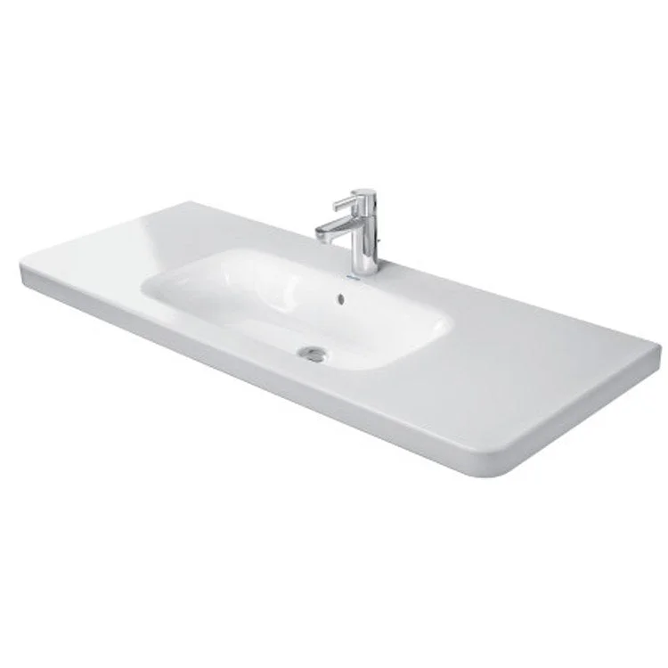 Lavatory Sink DuraStyle Wall Mount with Overflow & WonderGliss 47-1/4 x 18-7/8 Inch Rectangle White 1 Hole