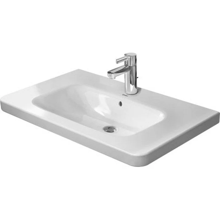 Lavatory Sink DuraStyle Wall Mount with Overflow & WonderGliss 31-1/2 x 18-7/8 Inch Rectangle White 1 Hole