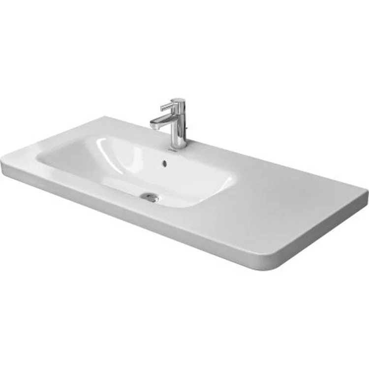 Lavatory Sink DuraStyle Wall Mount with Overflow 39-3/8 x 18-7/8 Inch 7-7/8 Inch Spread Rectangle White 3 Hole