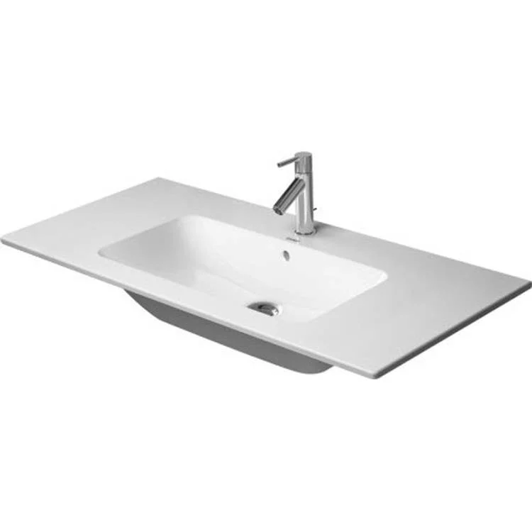 Lavatory Sink ME by Starck Wall Mount with Overflow 40-1/2 x 19-1/4 Inch Rectangle White 1 Hole