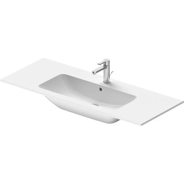 Lavatory Sink ME by Starck Wall Mount with Overflow & WonderGliss Surface Treatment 48-3/8 x 19-1/4 Inch 7-7/8 Inch Spread Rectangle White