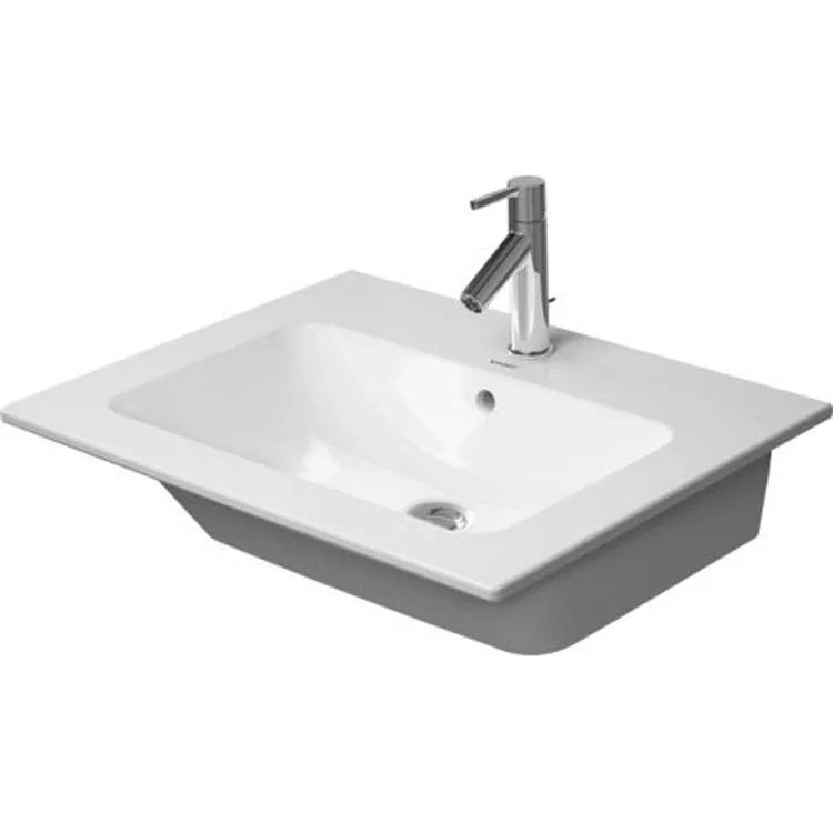 Lavatory Sink ME by Starck Wall Mount with Overflow 24-3/4 x 19-1/4 Inch Rectangle White 1 Hole