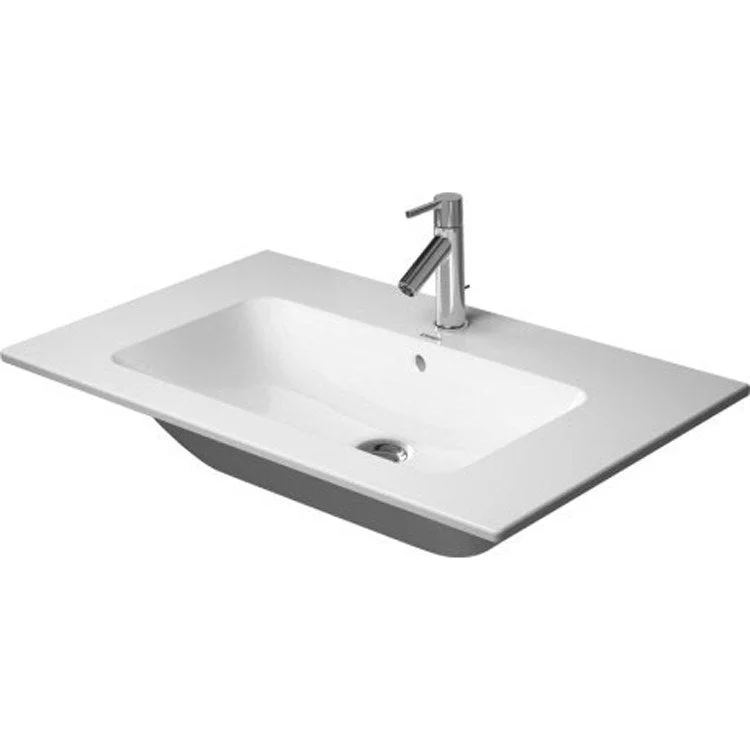 Lavatory Sink ME by Starck Wall Mount with Overflow 19-1/4 x 32-5/8 Inch 7-7/8 Inch Spread Rectangle White 3 Hole