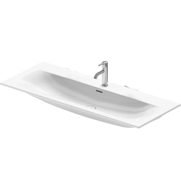 Lavatory Sink Viu Wall Mount with Overflow & WonderGliss 48-3/8 x 19-1/4 Inch Rectangle White