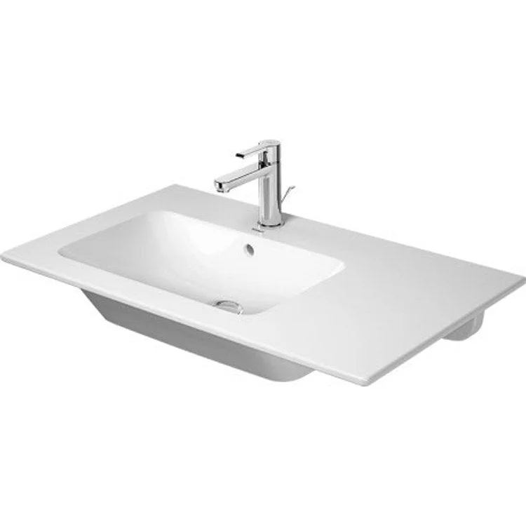 Lavatory Sink ME by Starck Wall Mount Left with Overflow & WonderGliss Surface Treatment 19-1/4 x 32-5/8 Inch Rectangle White Satin Matte