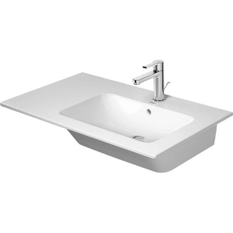 Lavatory Sink ME by Starck Wall Mount Right with Overflow 32-5/8 x 19-1/4 Inch Rectangle White Satin Matte 1 Hole