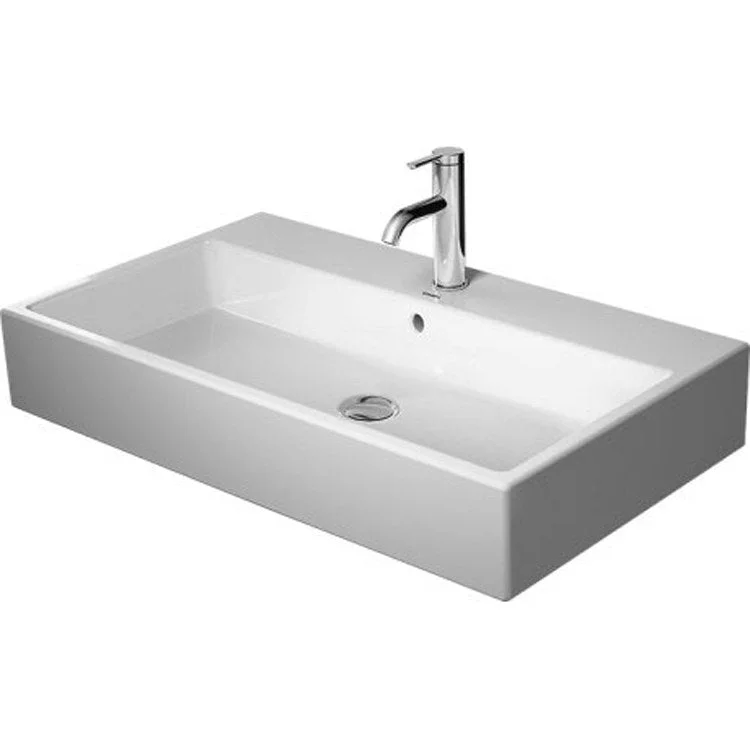 Lavatory Sink Vero Air Ground with Overflow 31-1/2 x 18-1/2 Inch 7-7/8 Inch Spread Rectangle White