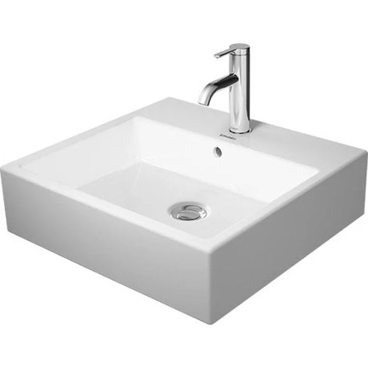 Lavatory Sink Vero Air Above Counter with Overflow 18-1/2 x 19-5/8 Inch 7-7/8 Inch Spread Rectangle White 3 Hole