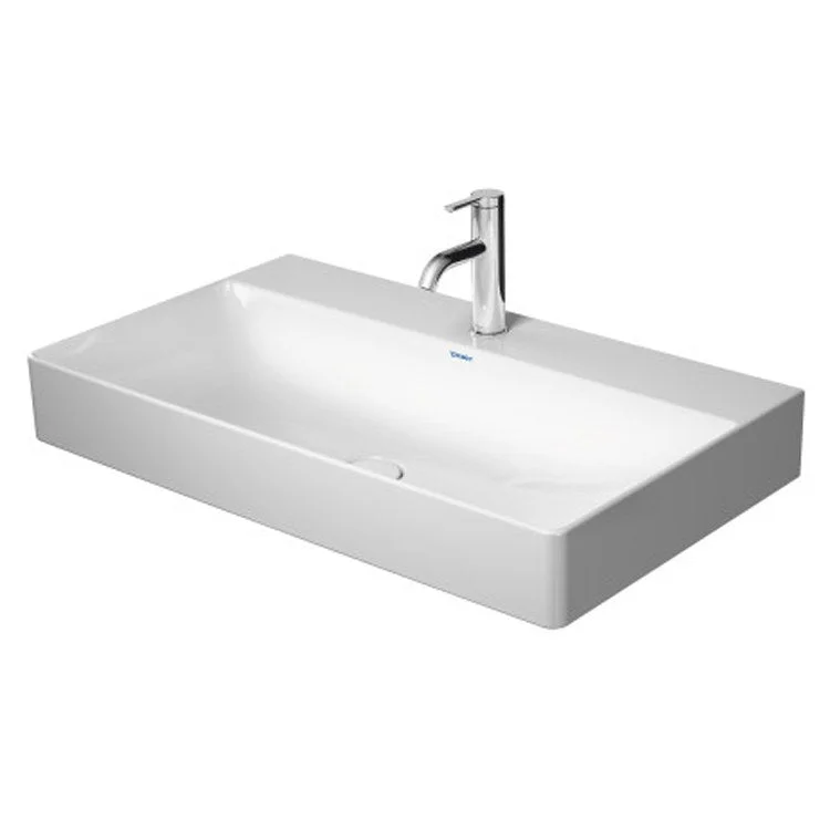 Lavatory Sink DuraSquare Ground WonderGliss Surface Treatment Less Overflow 18-1/2 x 31-1/2 Inch Rectangle White 1 Hole