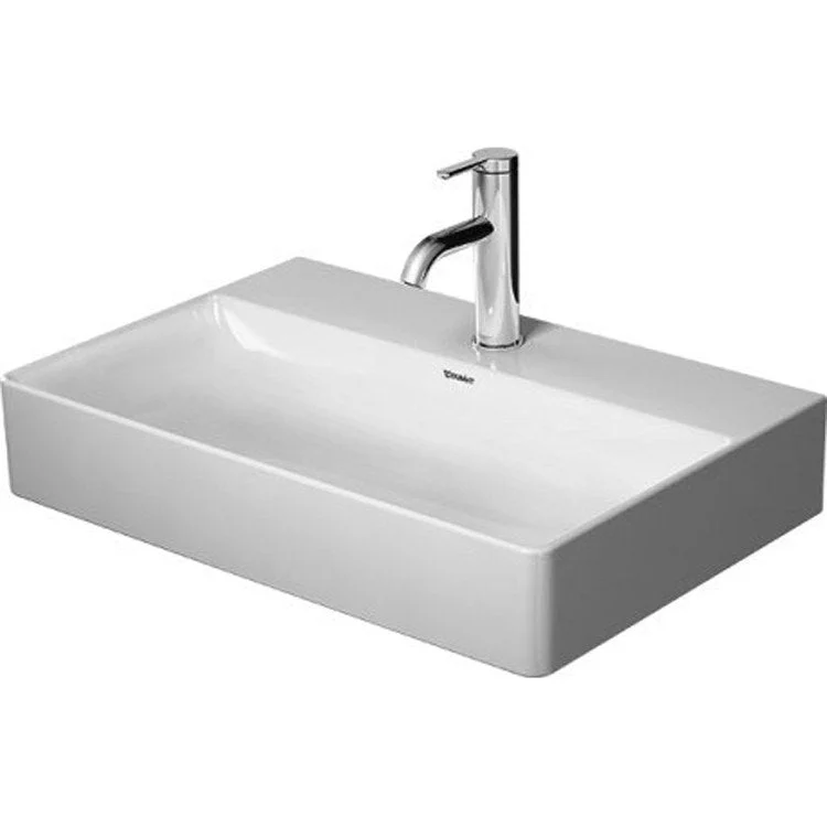 Lavatory Sink DuraSquare WonderGliss Surface Treatment Less Overflow 15-3/4 x 23-5/8 Inch 3-7/8 Inch Spread Rectangle White 2 Hole