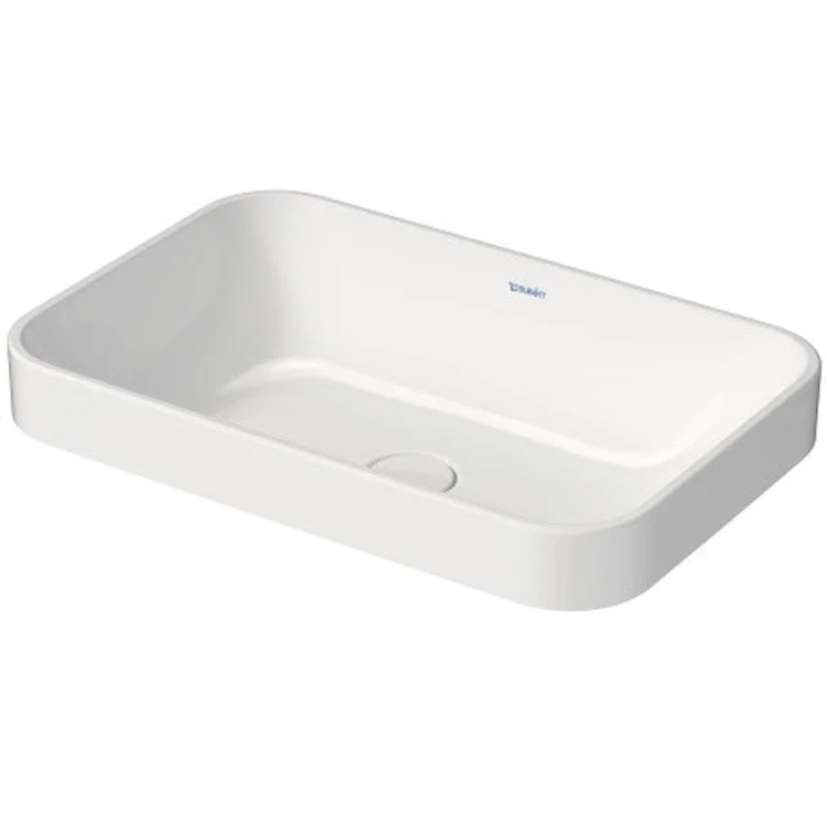 Lavatory Sink Happy D.2 Plus Ground WonderGliss without Overflow 24 x 7-1/8 x 16-1/2 Inch Rectangle White