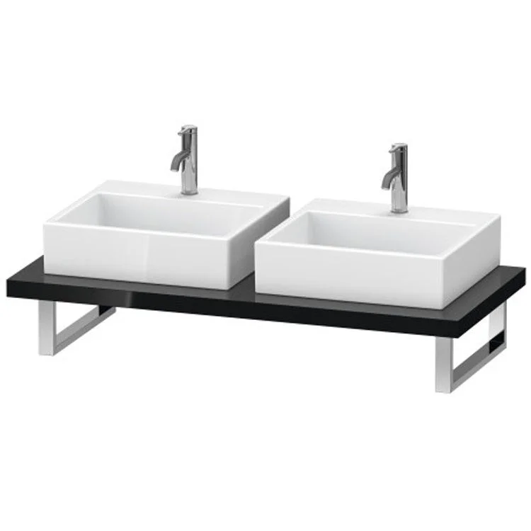 Lavatory Console L-Cube Black Double Basin 31-1/2 x 21-5/8 Inch 1-3/4 Inch