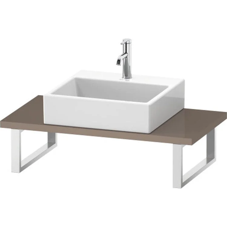 Lavatory Console L-Cube Cappuccino High Gloss Single Basin Compact 31-1/2 x 18-7/8 Inch Ceramic 1-1/8 Inch