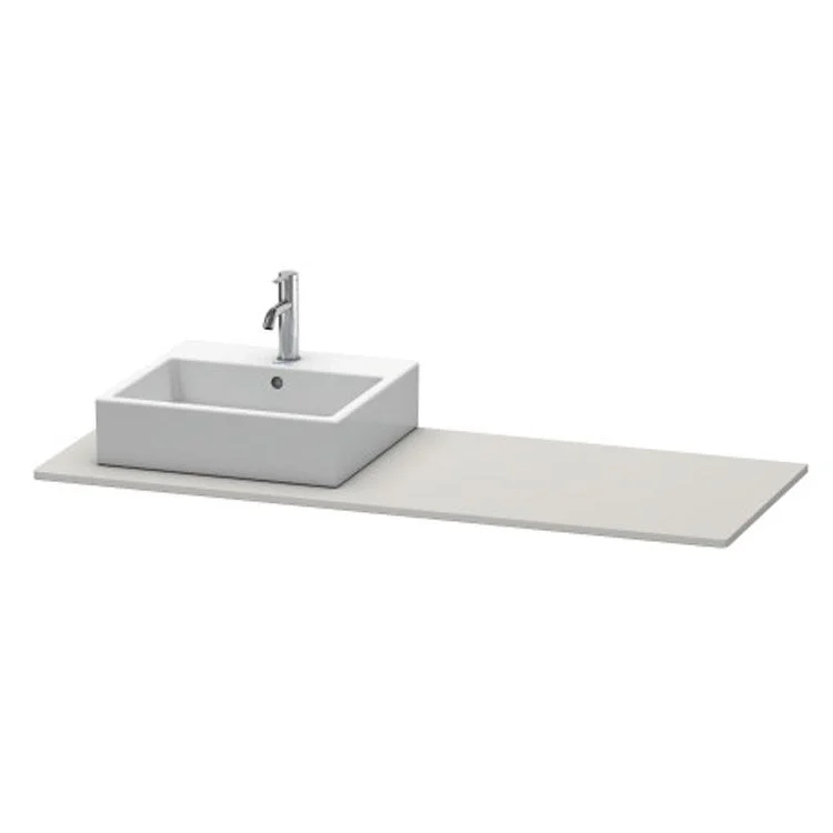 Lavatory Console XSquare Concrete Gray Matte Single Basin 21-5/8 x 55-1/8 Inch Left Basin