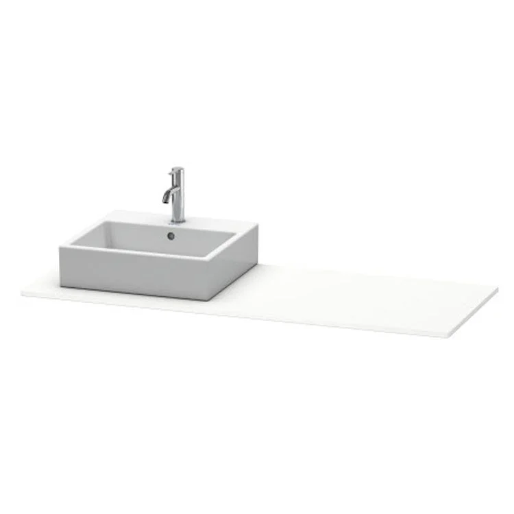 Lavatory Console XSquare White Matte Single Basin 55-1/8 x 21-5/8 Inch Left