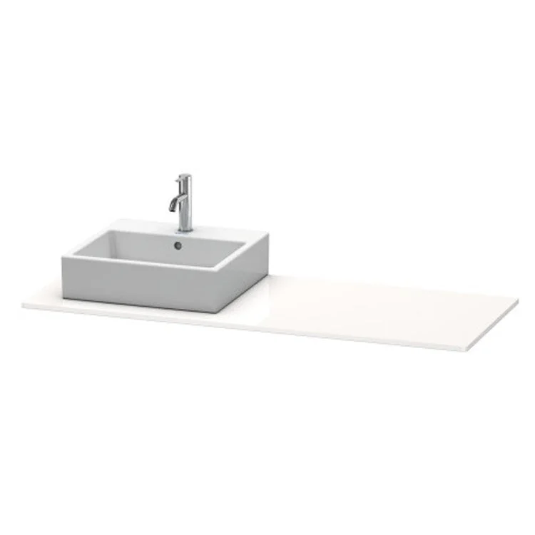 Lavatory Console XSquare White High Gloss Single Basin 55-1/8 x 21-5/8 Inch Left