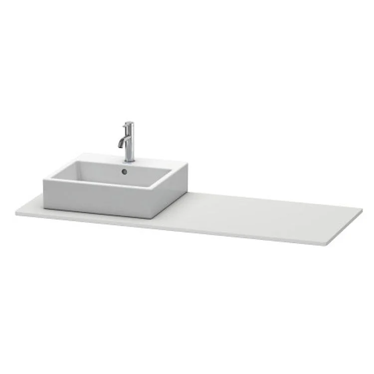 Lavatory Console XSquare White Satin Matte Single Basin 55-1/8 x 21-5/8 Inch Left