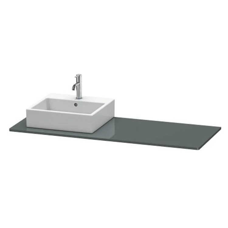 Lavatory Console XSquare Dolomiti Gray High Gloss Single Basin 55-1/8 x 21-5/8 Inch Left