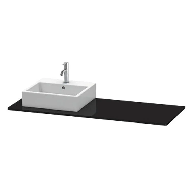 Lavatory Console XSquare Black High Gloss Single Basin 55-1/8 x 21-5/8 Inch Left