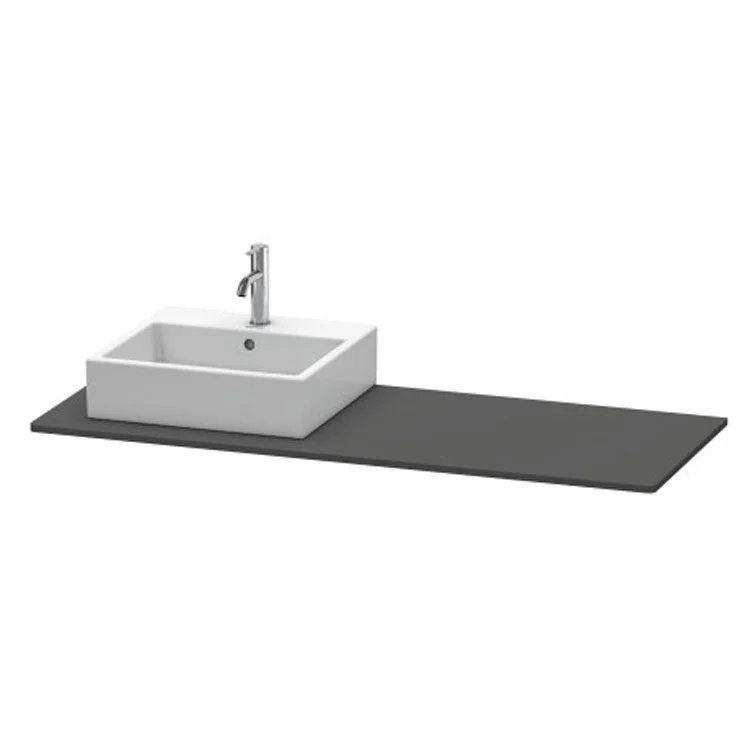 Lavatory Console XSquare Graphite Matte Single Basin 21-5/8 x 55-1/8 Inch Left Basin