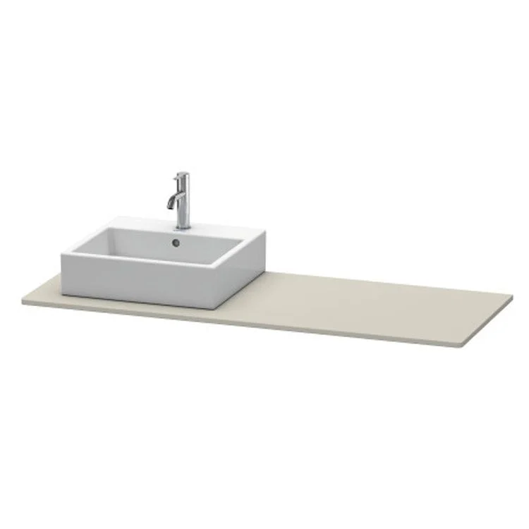 Lavatory Console XSquare Taupe Satin Matte Single Basin 55-1/8 x 21-5/8 Inch Left