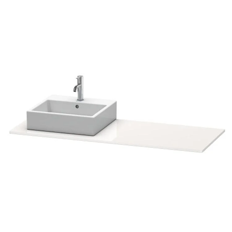 Lavatory Console XSquare White High Gloss Lacquer Single Basin 55-1/8 x 21-5/8 Inch Left