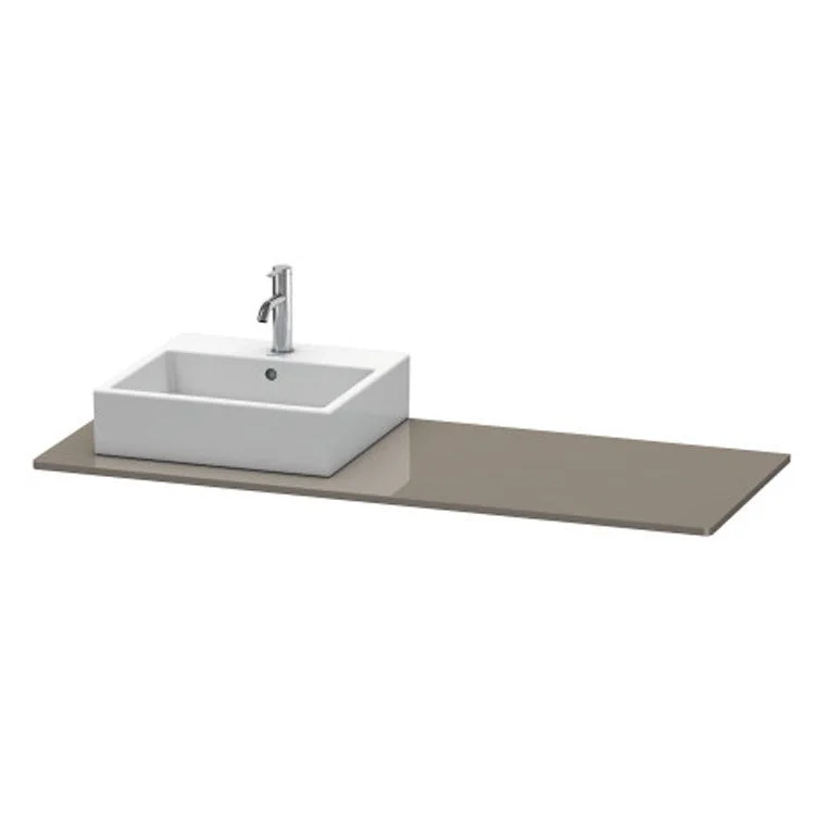 Lavatory Console XSquare Flannel Gray High Gloss Single Basin 55-1/8 x 21-5/8 Inch Left