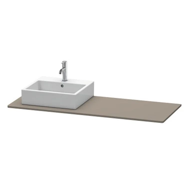 Lavatory Console XSquare Flannel Gray Satin Matte Single Basin 55-1/8 x 21-5/8 Inch Left