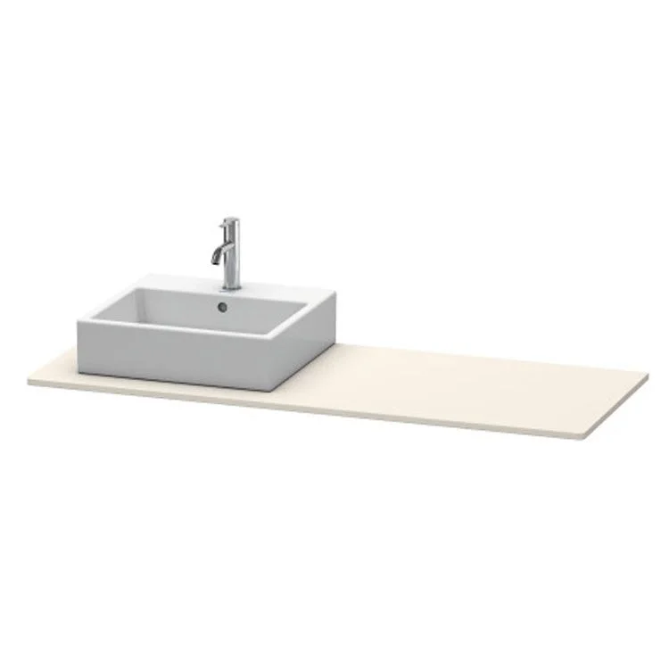 Lavatory Console XSquare Taupe Matte Single Basin 21-5/8 x 55-1/8 Inch Left Basin